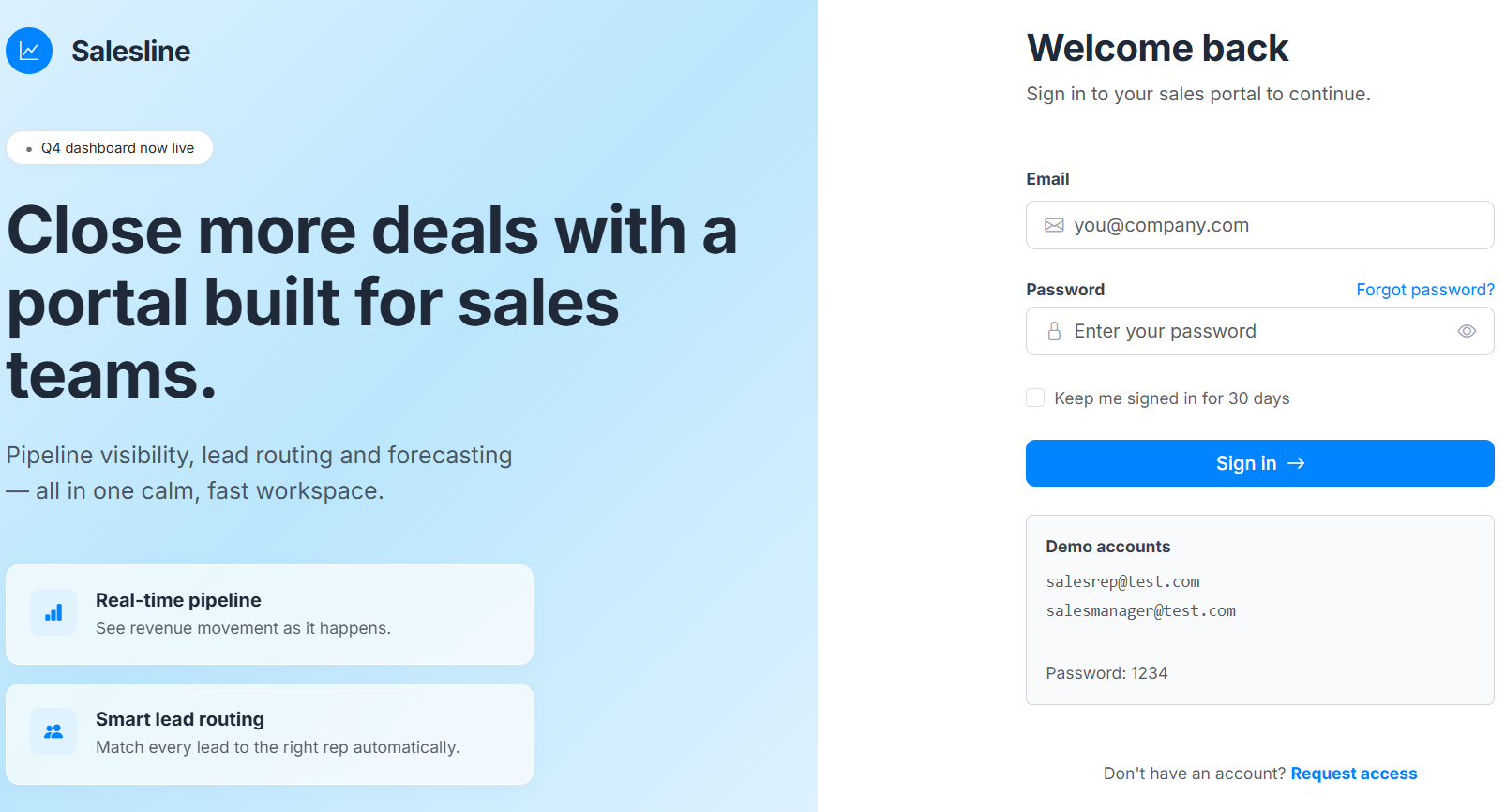 Sales Management Portal
